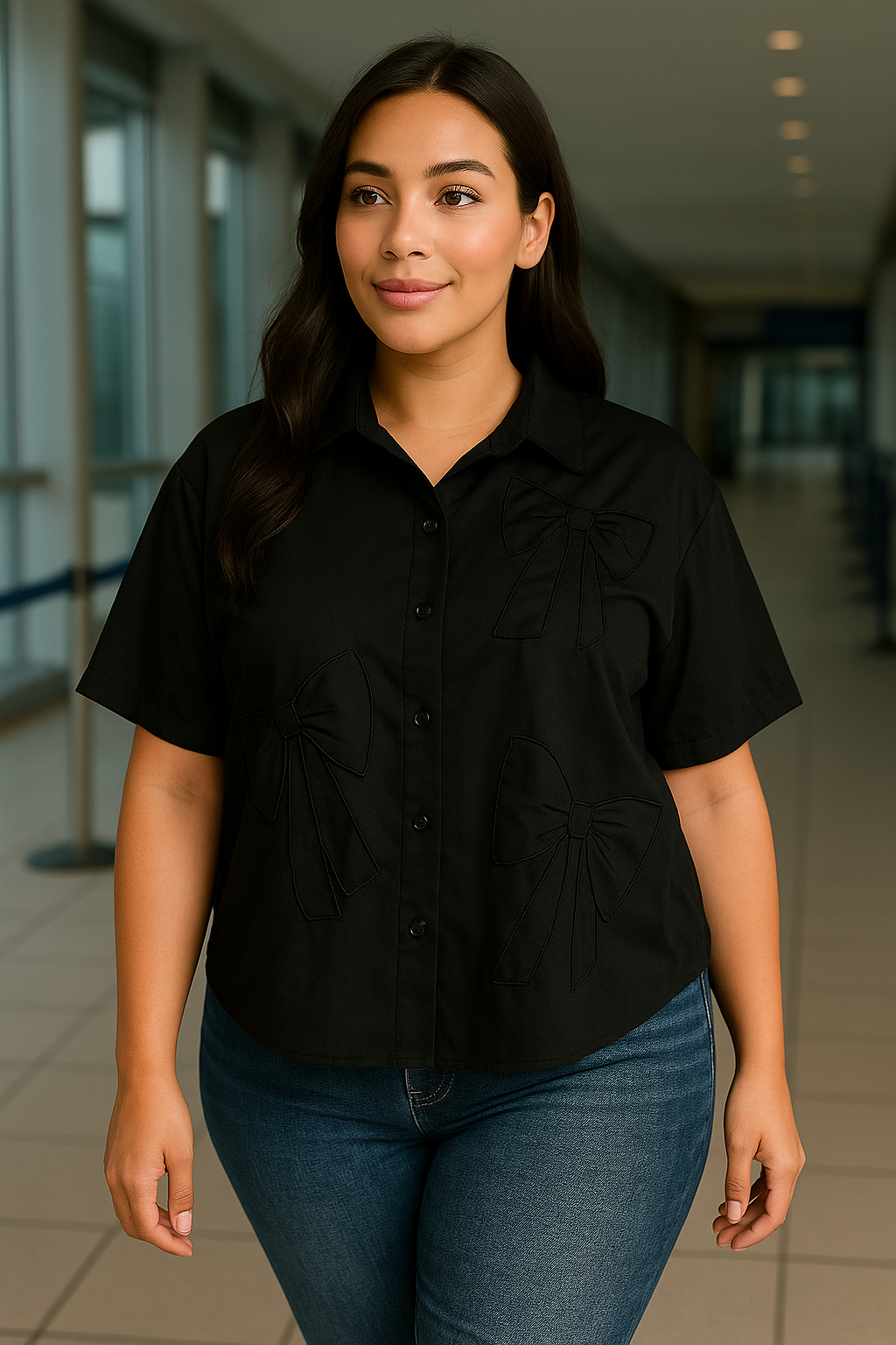 BOW SHIRT BLACK