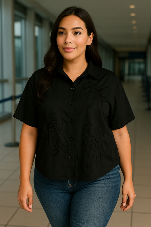BOW SHIRT BLACK