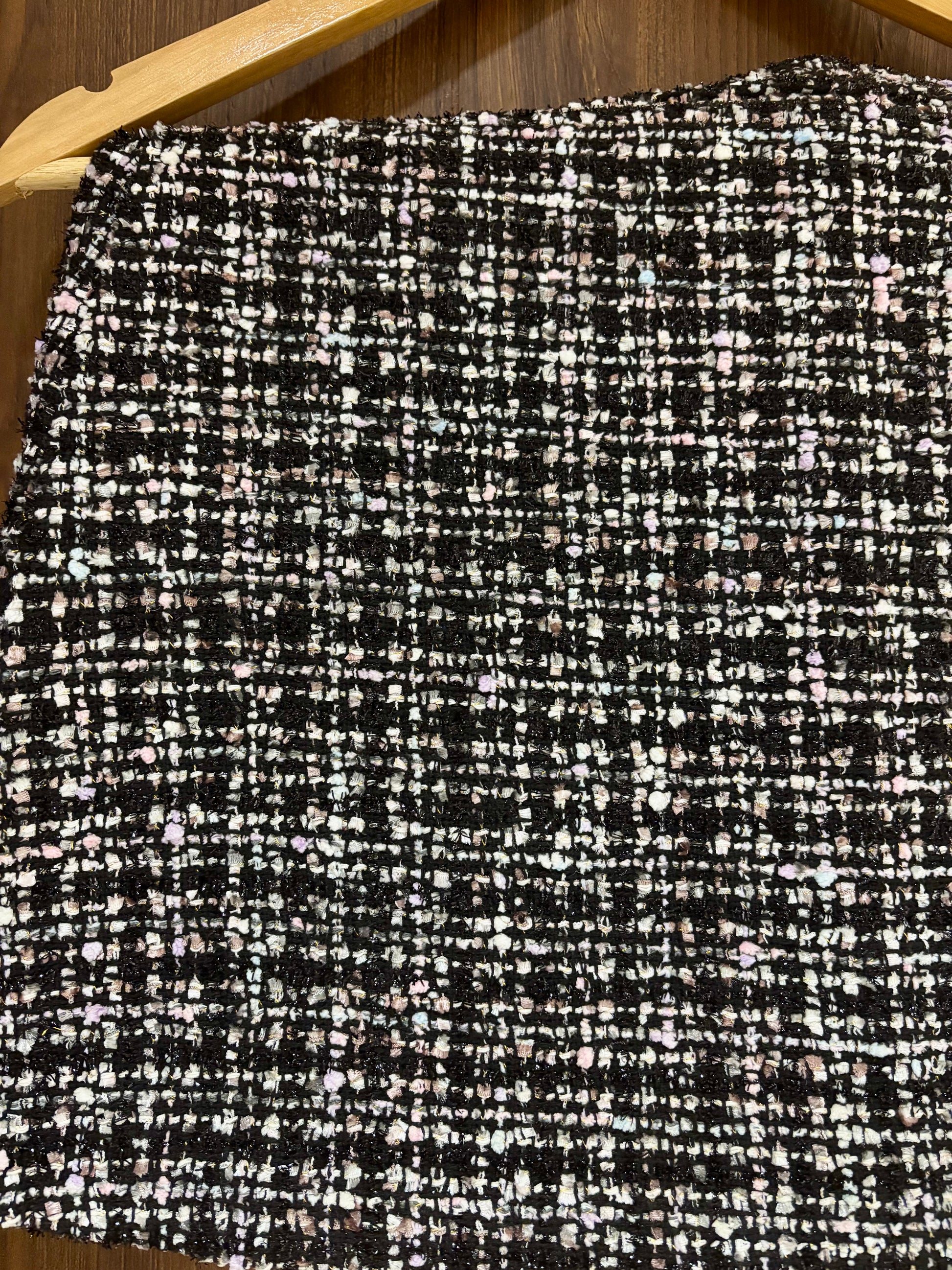 TWEED SKIRT - BLACK PINK