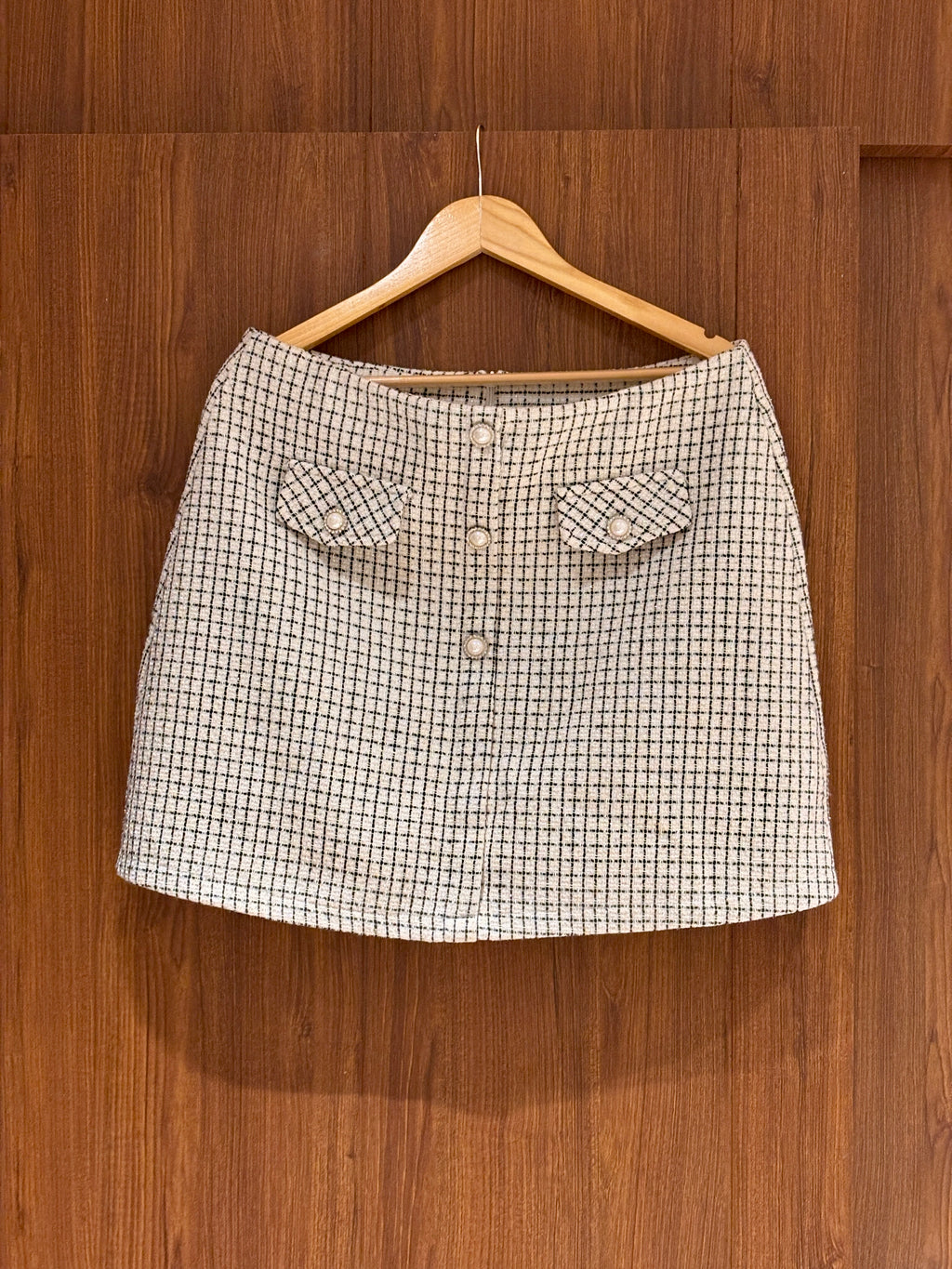 TWEED SKIRT - WHITE
